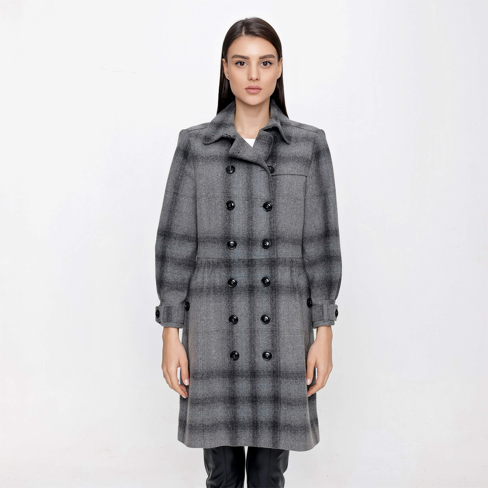 Burberry plaid shop wool coat